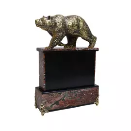 Mantel clock "Baroque. Bear" (crenoid, dolerite)