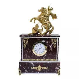 Mantel clock "Baroque. St. George the Victorious" crenoid, dolerite