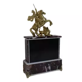 Mantel clock "Baroque. St. George the Victorious" crenoid, dolerite