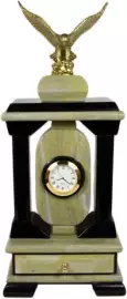 Mantel clock "Basilica. Eagle" (ophiocalcite)