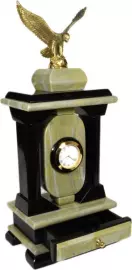 Mantel clock "Basilica. Eagle" (ophiocalcite)