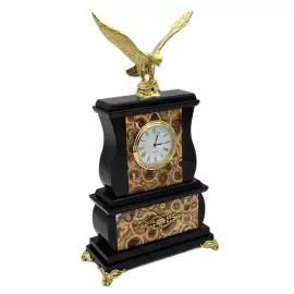 Mantel clock "Grace. Eagle" (jasper, dolerite)