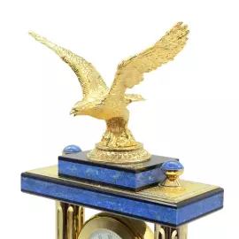 Каминные часы "Империя. Орёл" лазурит