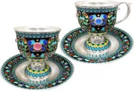 Чайная пара "Магнолия" на 2 персоны, финифть