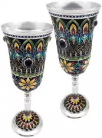 Подарочный набор бокалов "Дуэт" финифть