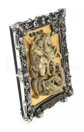 Икона с художественным литьём "Георгий Победоносец"