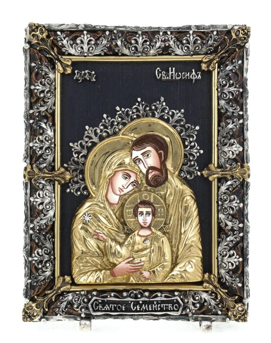 Icon with artistic casting "Holy Family" small, desktop (bronze)
