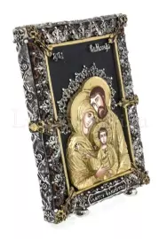 Икона с художественным литьём "Святое семейство" малая