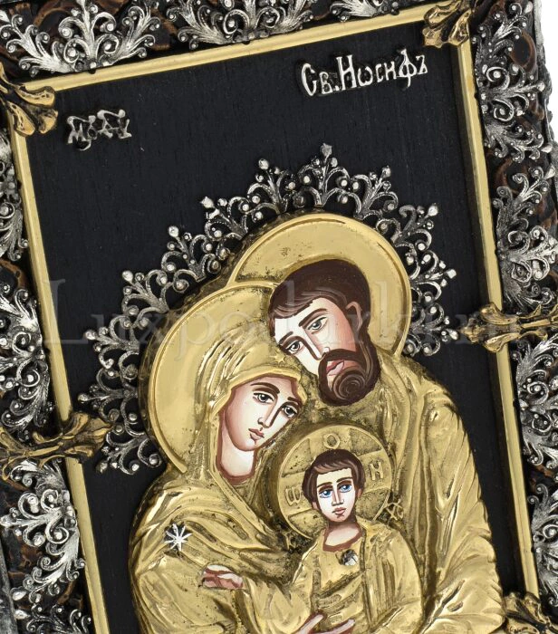 Icon with artistic casting "Holy Family" small, desktop (bronze)