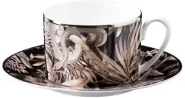 Чашка и блюдце для чая "Tropical Jungle White"