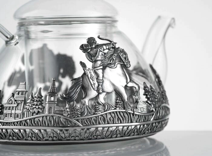 Silver teapot "Heroic strength"