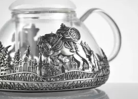 Чайник из серебра "Богатырская сила"