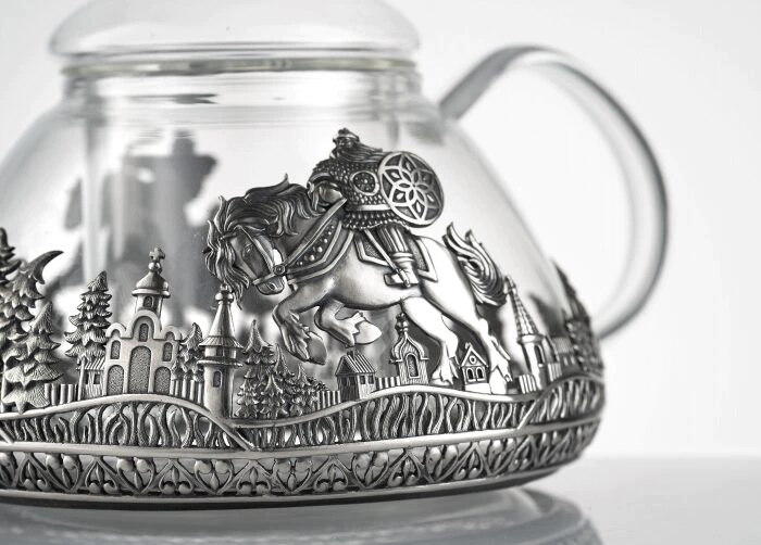 Silver teapot "Heroic strength"