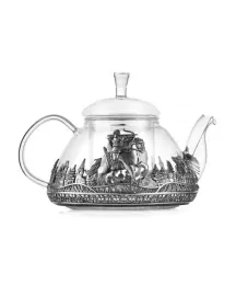 Чайник из серебра "Богатырская сила"