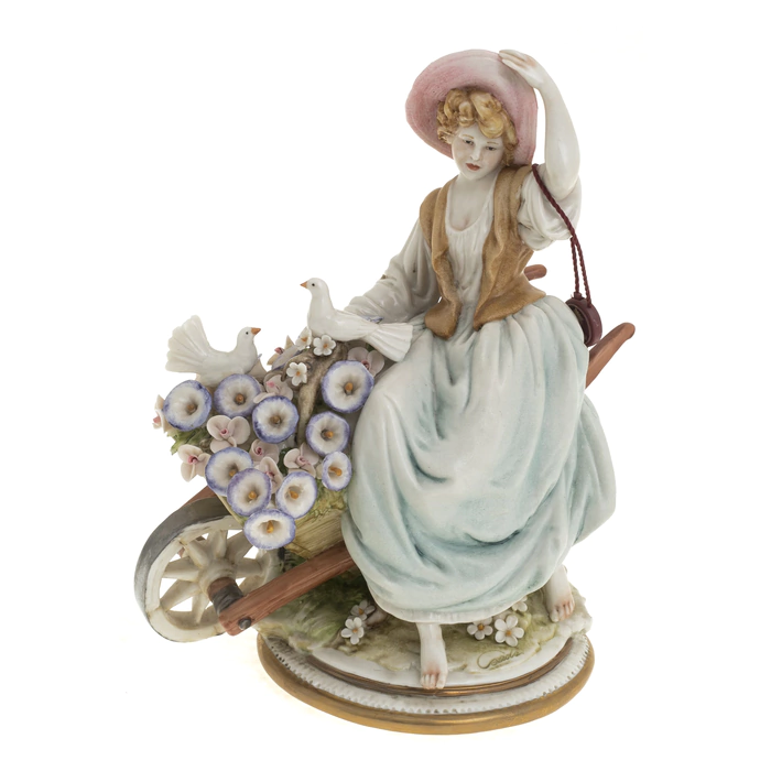 Statuette "Flower cart" (lady with flowers)
