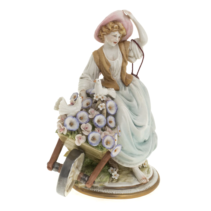 Statuette "Flower cart" (lady with flowers)