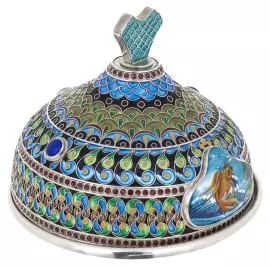 Икорница "Золотая рыбка. Рыбка" финифть