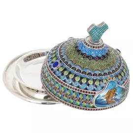 Икорница "Золотая рыбка. Рыбка" финифть