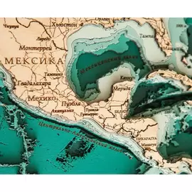 Карта мира из дерева "Премиум", на заказ