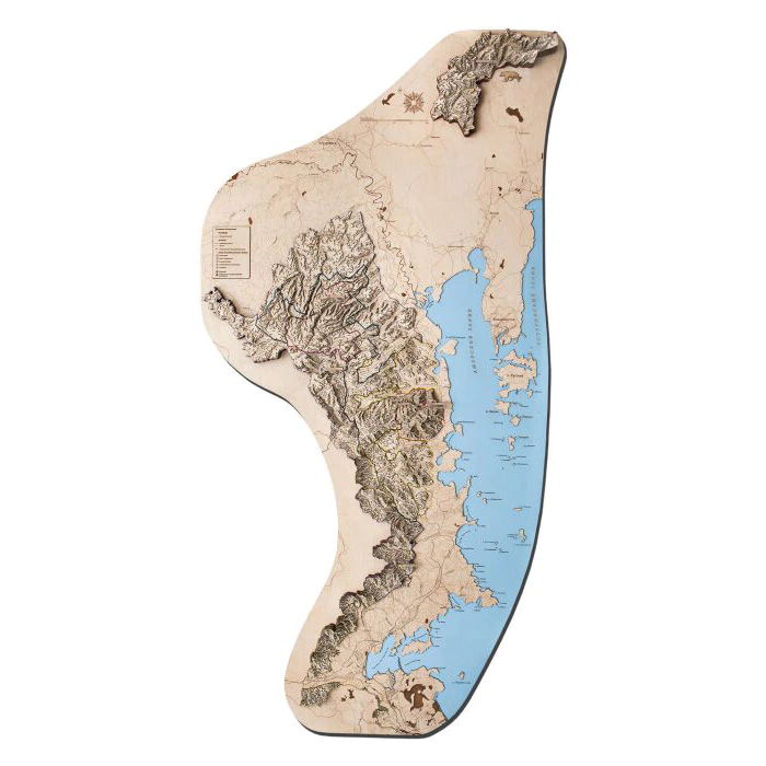 Map of the Leopard Land National Park made of wood, to order