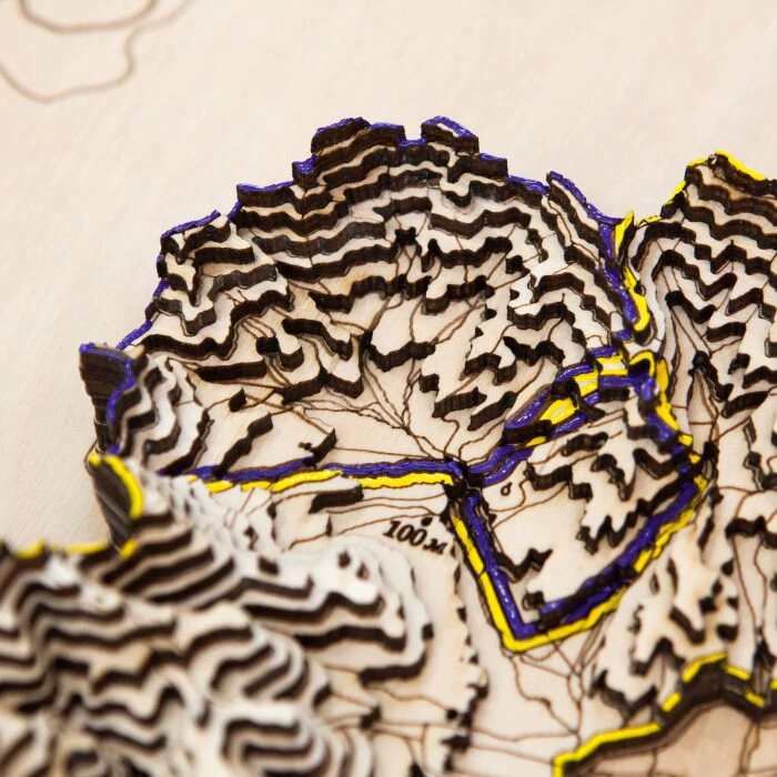 Map of the Leopard Land National Park made of wood, to order