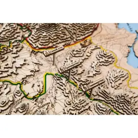 Карта Национального парка Земля Леопарда из дерева, на заказ Карта Национального парка Земля Леопарда из дерева, на заказ