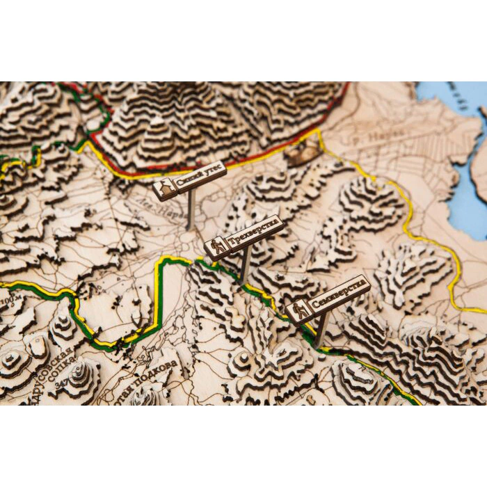 Map of the Leopard Land National Park made of wood, to order