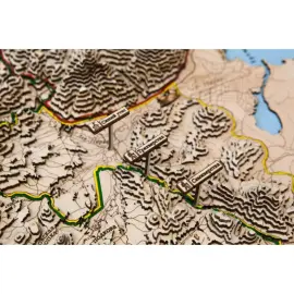 Карта Национального парка Земля Леопарда из дерева, на заказ Карта Национального парка Земля Леопарда из дерева, на заказ