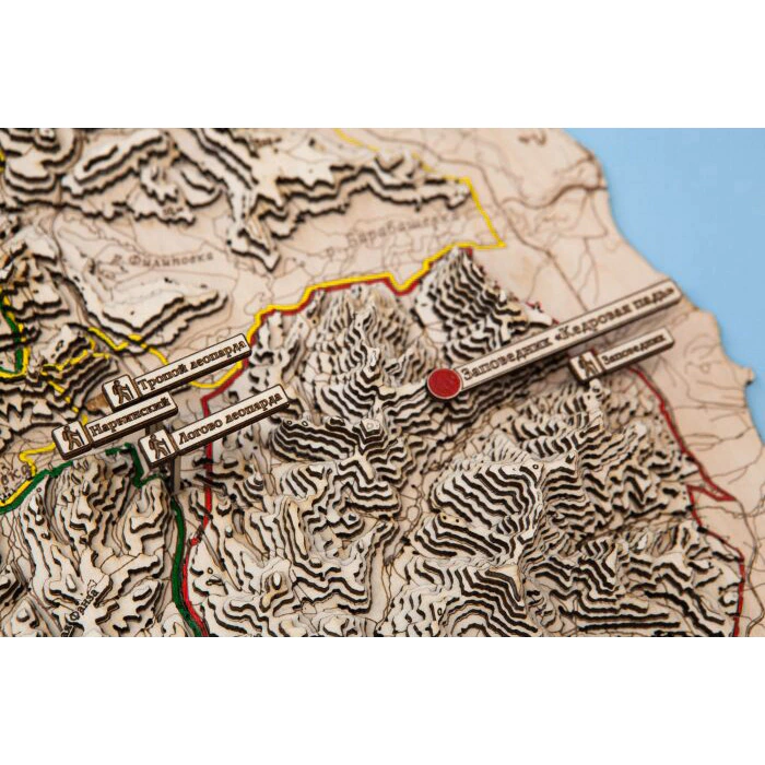 Map of the Leopard Land National Park made of wood, to order