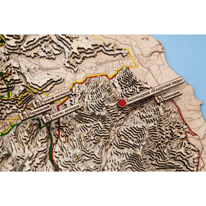 Map of the Leopard Land National Park made of wood, to order