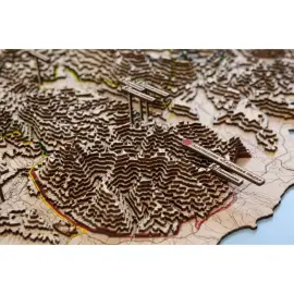 Карта Национального парка Земля Леопарда из дерева, на заказ Карта Национального парка Земля Леопарда из дерева, на заказ