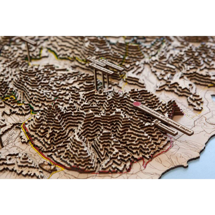 Map of the Leopard Land National Park made of wood, to order