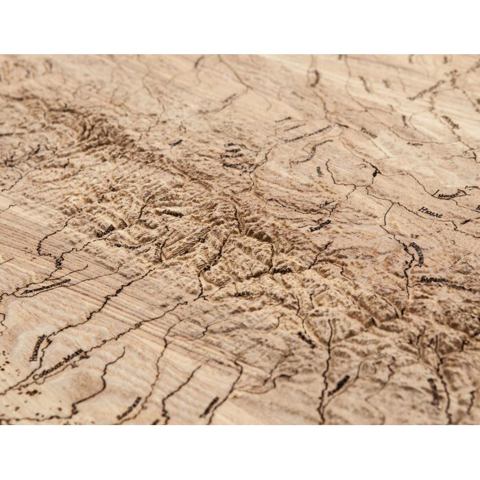 Map of the Republic of Sakha (Yakutia) made of wood, to order