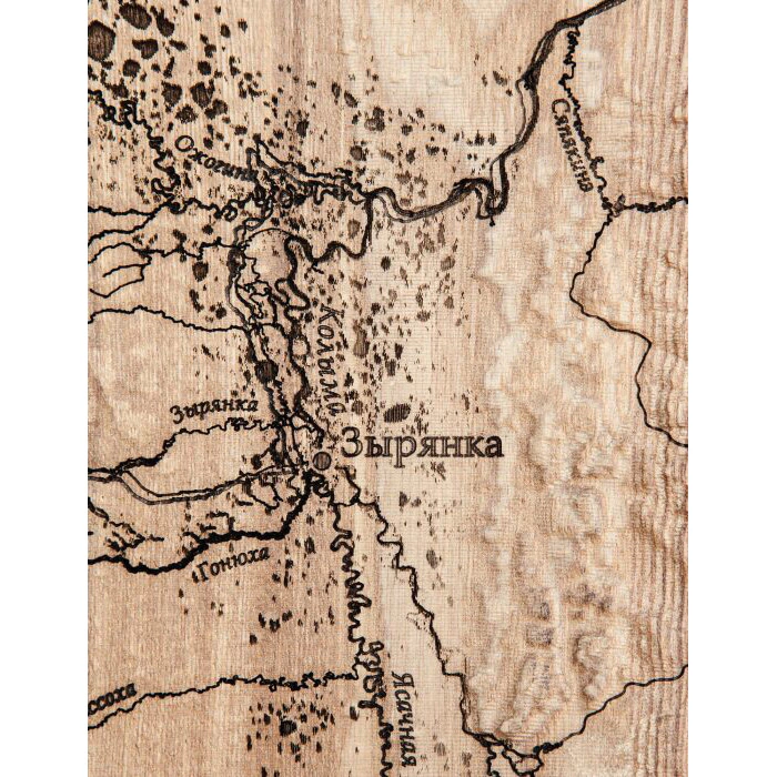 Map of the Republic of Sakha (Yakutia) made of wood, to order