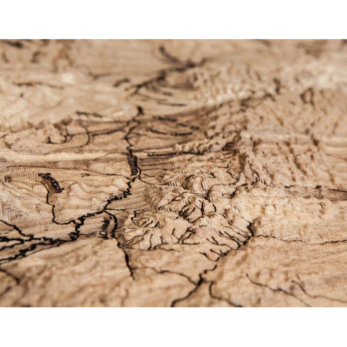 Map of the Republic of Sakha (Yakutia) made of wood, to order