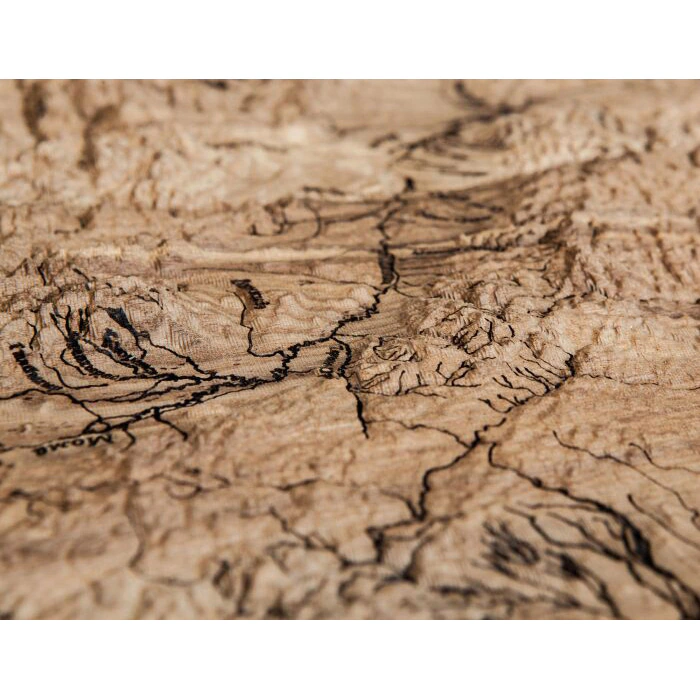 Map of the Republic of Sakha (Yakutia) made of wood, to order