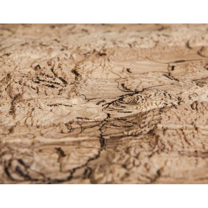 Map of the Republic of Sakha (Yakutia) made of wood, to order