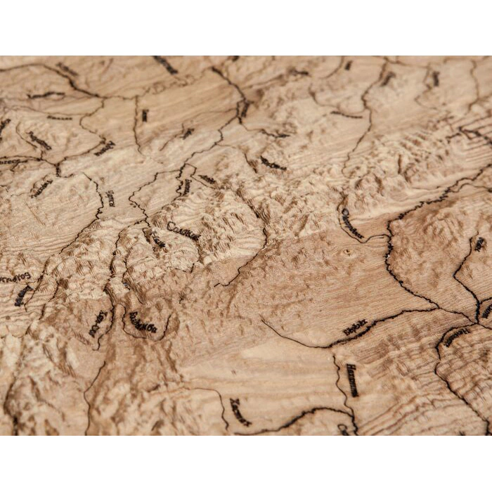 Map of the Republic of Sakha (Yakutia) made of wood, to order