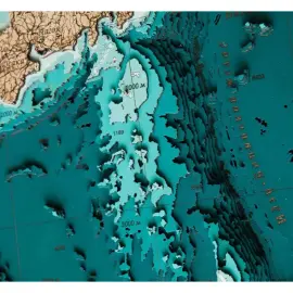 Карта северо-западной части Тихого океана из дерева, на заказ Карта северо-западной части Тихого океана из дерева, на заказ