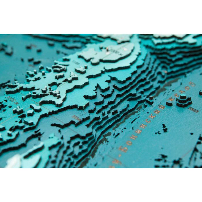 Map of the Northwestern Pacific Ocean made of wood, to order