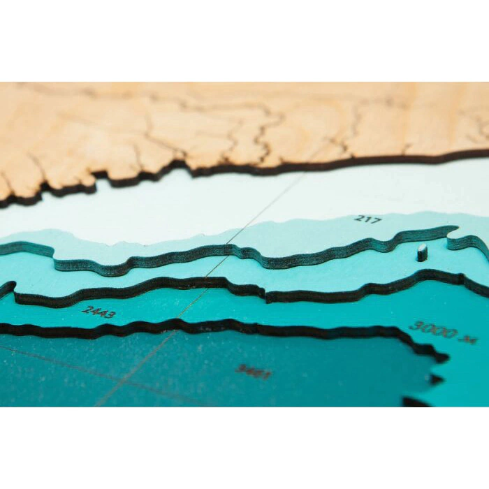 Map of the Northwestern Pacific Ocean made of wood, to order