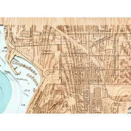 Карта бухты Золотой Рог (г.Владивосток) из дерева, на заказ Карта бухты Золотой Рог (г.Владивосток) из дерева, на заказ