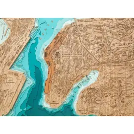 Карта бухты Золотой Рог (г.Владивосток) из дерева, на заказ Карта бухты Золотой Рог (г.Владивосток) из дерева, на заказ