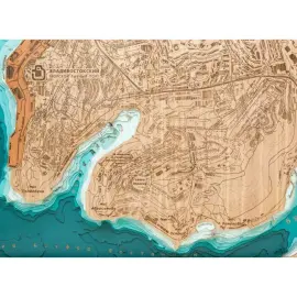 Карта бухты Золотой Рог (г.Владивосток) из дерева, на заказ Карта бухты Золотой Рог (г.Владивосток) из дерева, на заказ