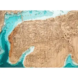Карта бухты Золотой Рог (г.Владивосток) из дерева, на заказ Карта бухты Золотой Рог (г.Владивосток) из дерева, на заказ