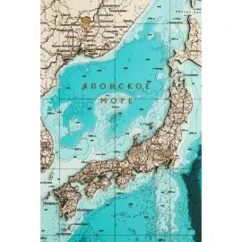 Карта северо-западной части Тихого океана магнитная из дерева, на заказ Карта северо-западной части Тихого океана магнитная из дерева, на заказ