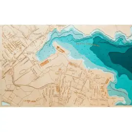 Карта бухты Гайдамак из дерева, на заказ Карта бухты Гайдамак из дерева, на заказ