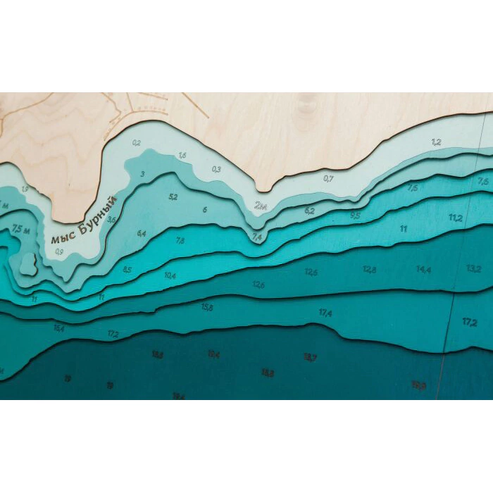 Map of Gaydamak Bay made of wood, to order