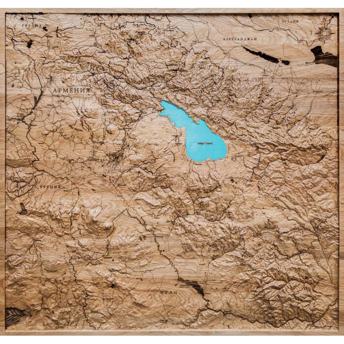 Map of Armenia made of wood, to order
