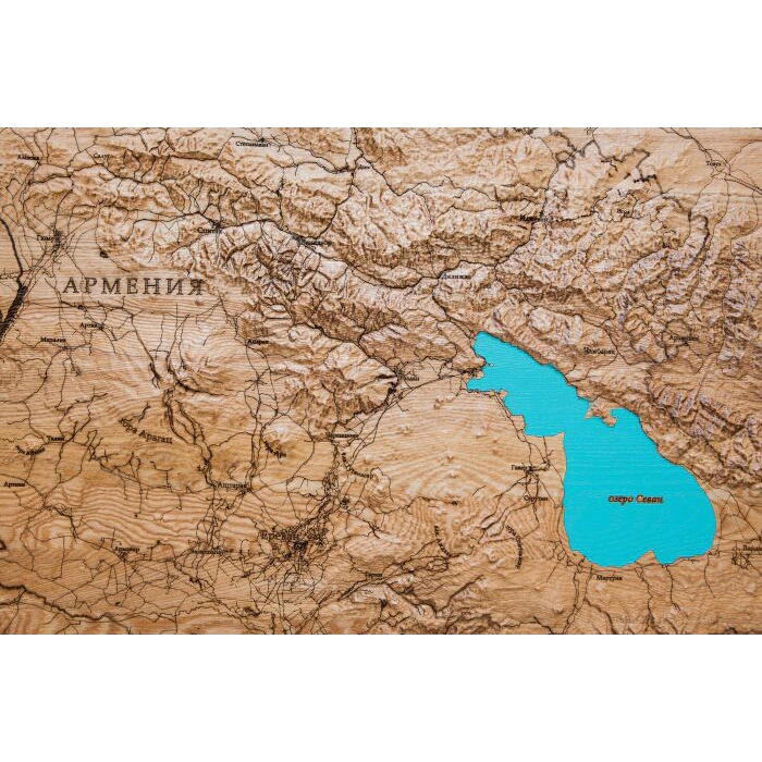 Map of Armenia made of wood, to order